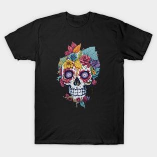 Colorful Celebrations Sugar Skull Art T-Shirt